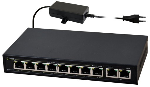 SWITCH 10-port DO KAMER IP 8x PoE PULSAR S108-90W