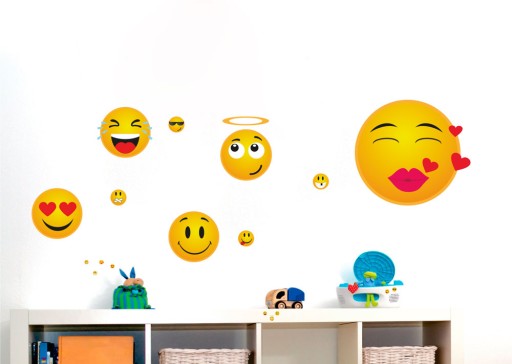 Naklejka EMOJI EMOTIKONY ! Średnica 45 cm !!