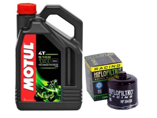 Olej MOTUL 5100 10 W 30 4L + filtr Hiflo Racing