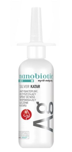 Spray do nosa na katar srebro koloidalne NANOBIOTIC WYRÓB MEDYCZNY