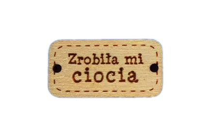 1szt guzik metka 12,5x24,5mm, zrobiła mi ciocia