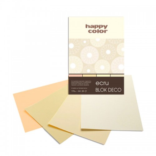 Blok tech. A4 HAPPY COLOR Deco 4 odcienie ECRU