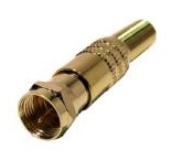 Wtyk F na RG6 złoty 18mm gold (1227)