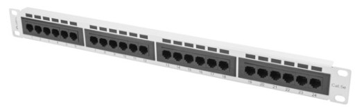 PATCH PANEL 24 port kat 5E UTP szary RACK Patchpanel 19