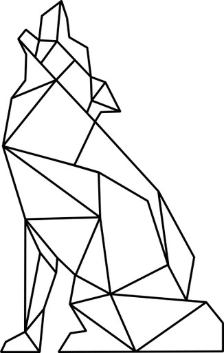 Naklejka samoprzylepna ścianę do sypialni loft Wilk GEOMETRYCZNY 50 cm