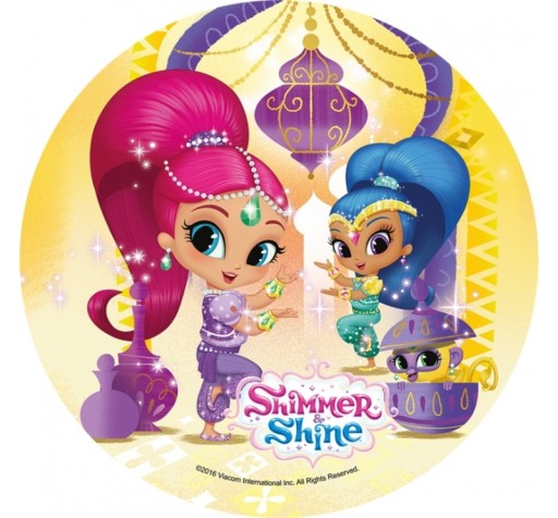 GRUBY OPŁATEK NA TORT SHIMMER I SHINE KOŁO 20 CM