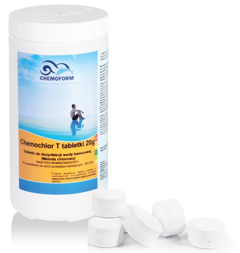 CHEMO CHLOR T Małe Stabilizowane Tabletki Basenu Jacuzzi Chemoform 20g 1kg