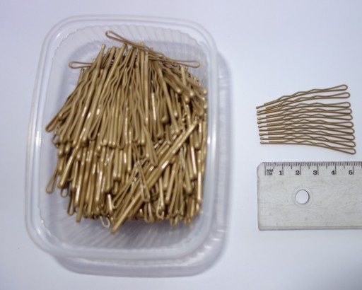 Wsuwki do włosów SANDRA 500szt ZłOTE KRÓTKIE 5cm