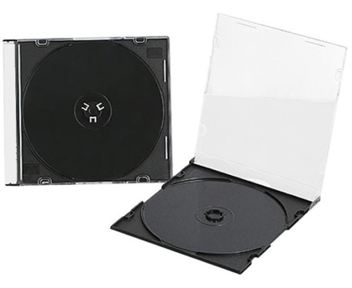 PUDEŁKA NA 1 CD/DVD SLIM 5MM 50 SZTUK CZARNE WAWA