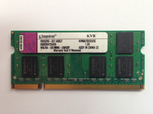 PAMIĘĆ RAM 2GB DDR2 SO-DIMM DO LAPTOPA 667MHz 5300