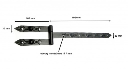 ZAWIAS PASOWY DO OKIENNIC KĄTOWY KUTY PROSTY 400mm