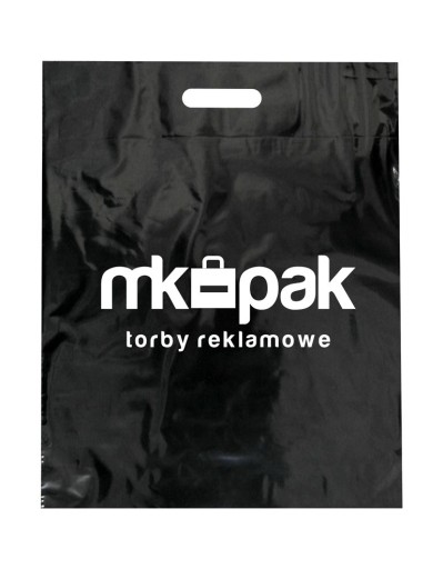 Reklamówki Torby FOLIOWE CZARNE z TWOIM LOGO Nadrukiem 30X40 1000 szt