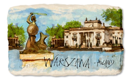 WARSZAWA POLAND ŁAZIENKI magnes kamień 007