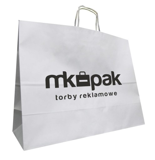 TORBA PAPIEROWA Z NADRUKIEM LOGO 50X18X39 50 SZT