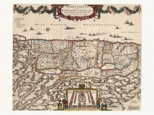 ZIEMIA ŚWIĘTA IZRAEL mapa de Witt 1682 rok