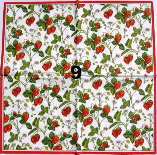 Serwetki do decoupage-1szt- POZIOMKI -NR 9
