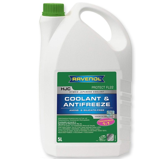 RAVENOL HJC Coolant Antifreeze FL22 5L - zielony koncentrat do chłodnicy