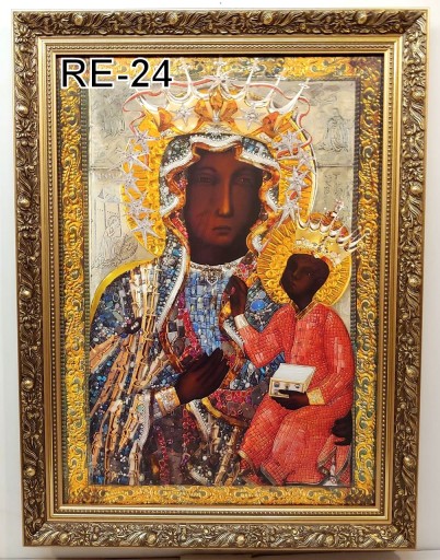 RELIGIJNY 80X60 CM OBRAZ W ZŁOTEJ RAMIE