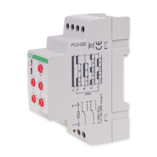 F&F PRZEKAŹNIK CZASOWY 2P 2x8A 230V PCU-520