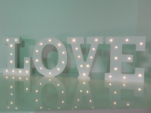 ŚLUB LED LOVE NAPIS 3D 20 CM DREWNIANY
