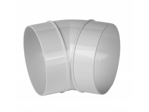 Kolano okrągłe kanał fi 125 mm 45* PCV wentylacja