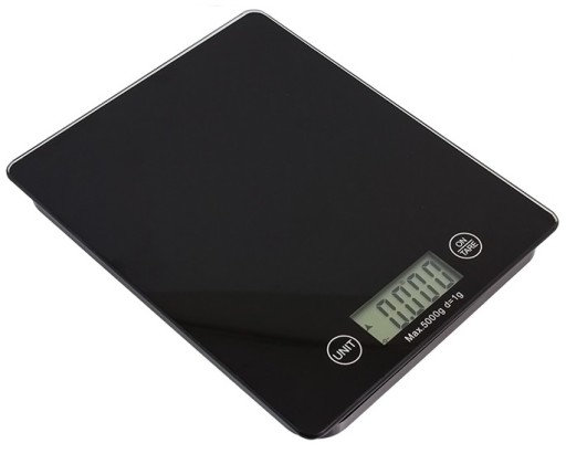 WAGA KUCHENNA 5KG LCD PŁASKA CZARNA POMIAROWA