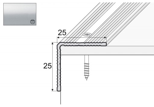 Kątownik aluminiowy A40, 180cm SREBRO 25x25mm