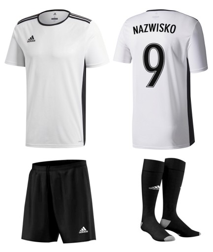 STRÓJ PIŁKARSKI ADIDAS 10 KOLORÓW TWÓJ NADRUK M