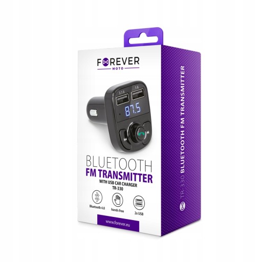 Transmiter FM Bluetooth Forever TR-330 + Ładowarka