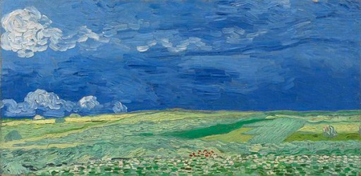 van Gogh - Wheatfield under thunderclouds, 50x100, OBRAZ NA PŁÓTNIE