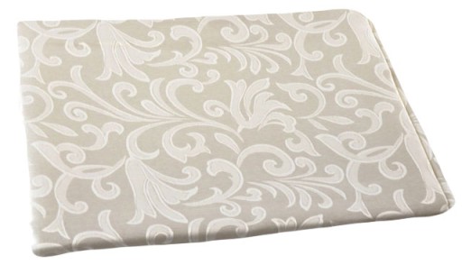 OBRUS 140x220 PLAMOODPORNY ELEGANCKI BIAŁY ECRU