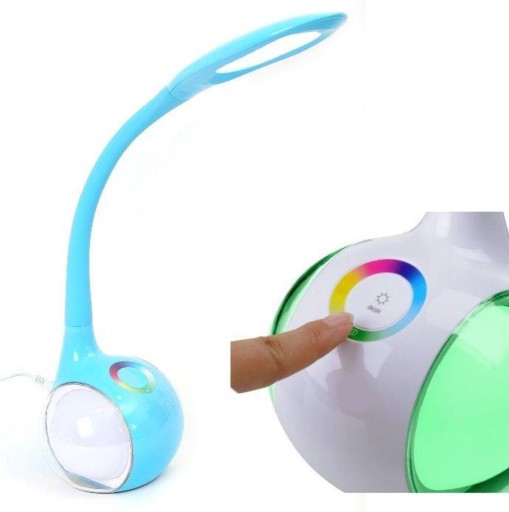 LAMPKA BIURKOWA LED Lampka nocna Platinet Niebieska Zmiana kolorów PDL20BL