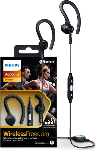 SŁUCHAWKI DOUSZNE PHILIPS SHQ7800 BT czar SPORTOWE