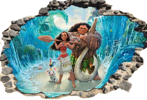 Naklejki na ścianę 3D MOANA VAIANA 100x70cm