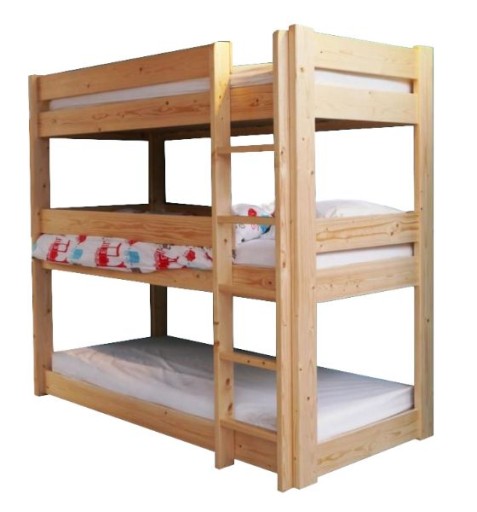Łóżko dziecięce piętrowe 3 osobowe MAXI 3 materace 200x90 cm