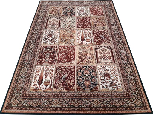 Dywan wełniany ISFAHAN TIMOR 200x300 czarny 2x3 bordowy 100% wełna obrazy