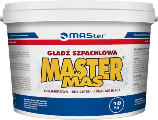 MASTER MAS GOTOWA GŁADŹ SZPACHLOWA 18KG