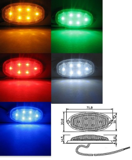 LAMPKA LED , MODUŁ WIELE ZASTOSOWAŃ KOLORY 12V 24