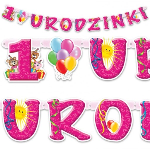 Girlanda Banner Urodzinowy Roczek Urodziny Party