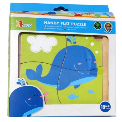 Puzzle drewniane 4 elementy wieloryb