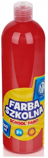 Farba szkolna ASTRA plakatowa 500 ml czerwona