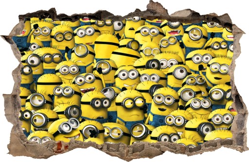 NAKLEJKI NA ŚCIANĘ Dziura MINIONKI 13 100x65 cm