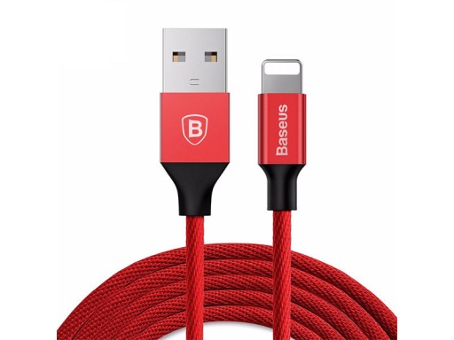 Kabel USB do Apple Lightning 8-pin BASEUS 2,4A 1,8m mocny oplot 180cm