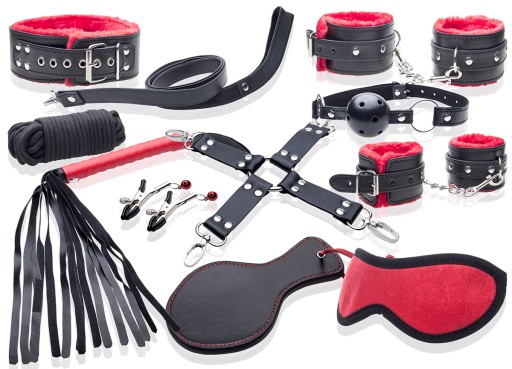 Bondage Wytrzymały ZESTAW BDSM 12 PRZEDMIOTÓW