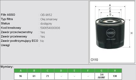 FILTR OLEJU LUBLIN 3352 3372 3392 sil 4C-90 OP549