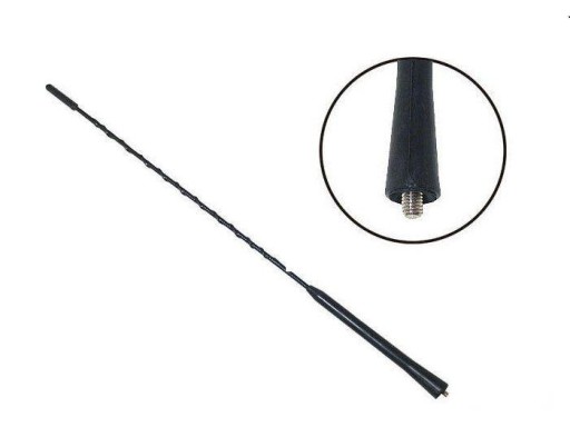 AMIO MASZT ANTENY SAMOCHODOWEJ 40CM, ŚREDNICA 5MM