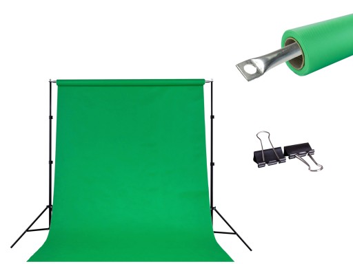 ZESTAW do TŁA TŁO 160 ZIELONE 1.6x5m GREEN SCREEN