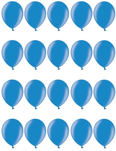 Balony Niebieskie 25cm Metaliczne 20szt. na ślub