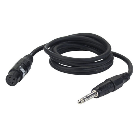 Przewód XLR 3-pin żeński - duży jack 6,3mm 6m