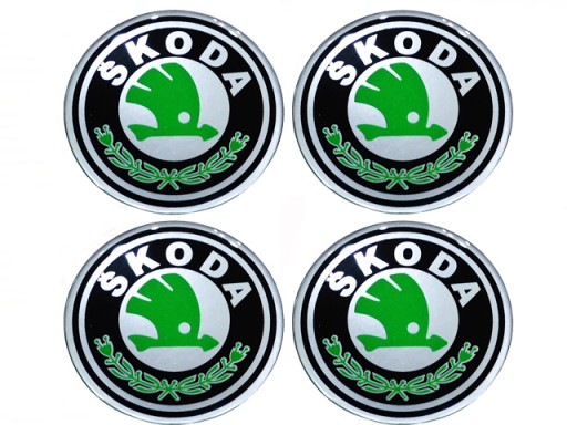 SKODA 90mm EMBLEMATY NAKLEJKI KOLPAKI ALU FELGI